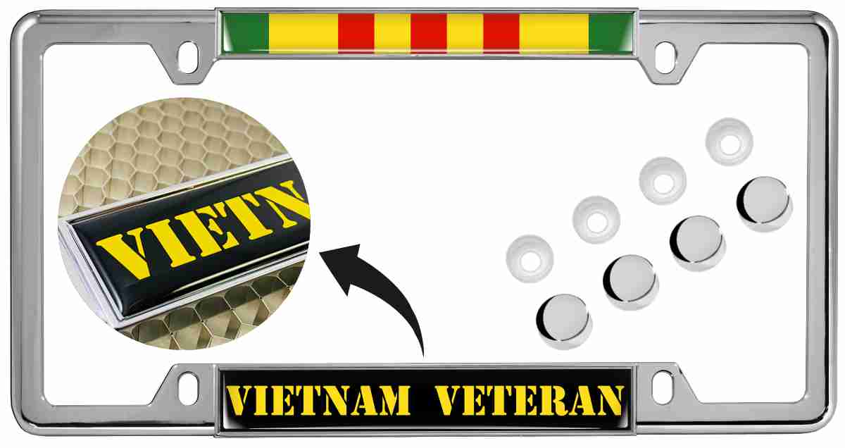 Vietnam Veteran - Car Metal License Plate Frame